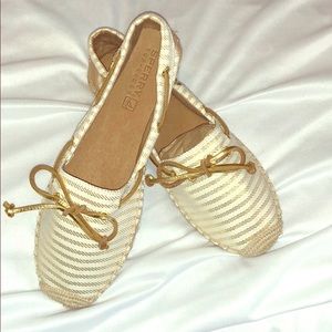 Sperry Cream and Gold espadrilles